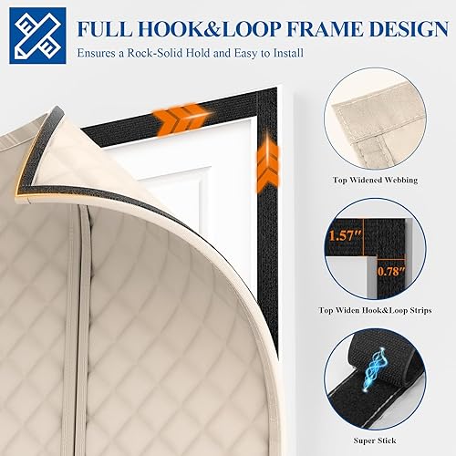 Miniatura 52 de MAGZO Cortina aislante para puerta corrediza de vidrio para invierno, 72 x 80 pulgadas, relleno Oxford mejorado con algodón grueso, kit de Gris