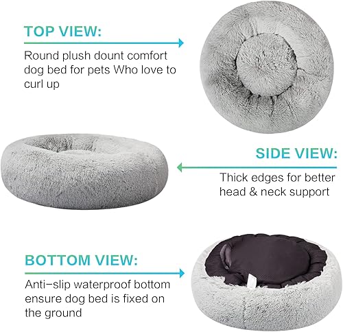 Miniatura 4 de SAVFOX Cama calmante para perros, cama antiansiedad, cama de perro de felpa para perros pequeños, tamaño mediano, grande y XL, cama suave y cómoda