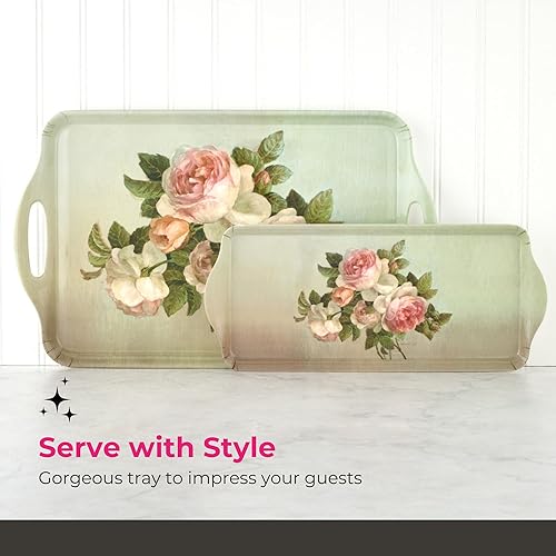 Miniatura 4 de Pimpernel Rosas antiguas navideñas  (19.25 x 11.5 pulgadas) Pieza decorativa de melamina, fuerte y duradera con patrones festivos, comedor de