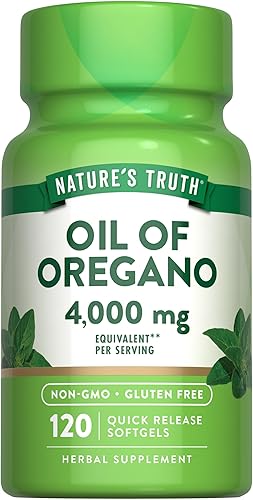 Nature's Truth Cápsulas blandas de aceite de orégano con Carvacrol  4000 mg  120 unidades  Suplemento de hierbas sin OMG y sin gluten