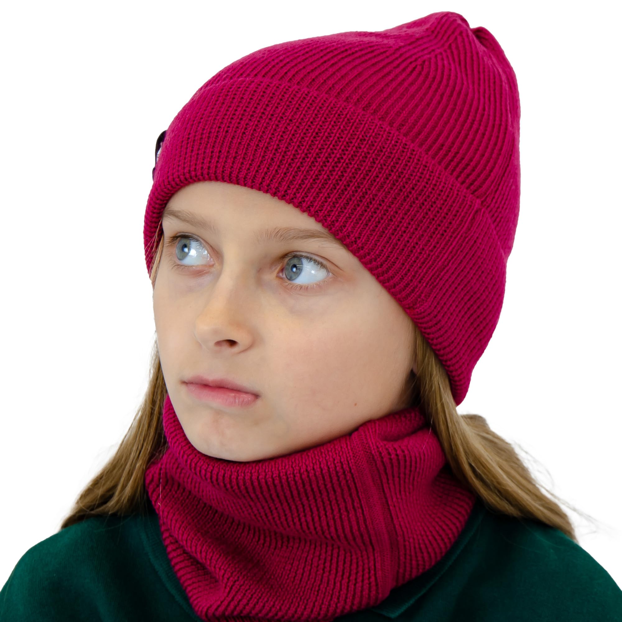 molti Dziecięca czapka beanie i komin – wełna z merynosów, czapka z dzianiny i szal typu loop dla chłopców i dziewczynek, ciepła i oddychająca, wiosna i jesień, w 5 kolorach