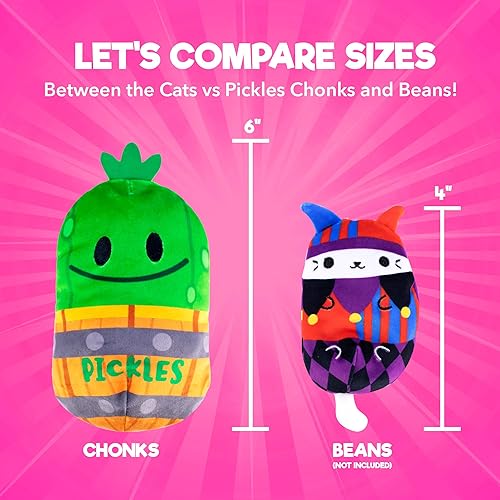 Miniatura 4 de Cats vs Pickles Chonk - Bolsas de peluche rellenos de frijol CvP fucsia de 6 pulgadas, bolsas ciegas para niñas y niños, coleccionables sorpresa,