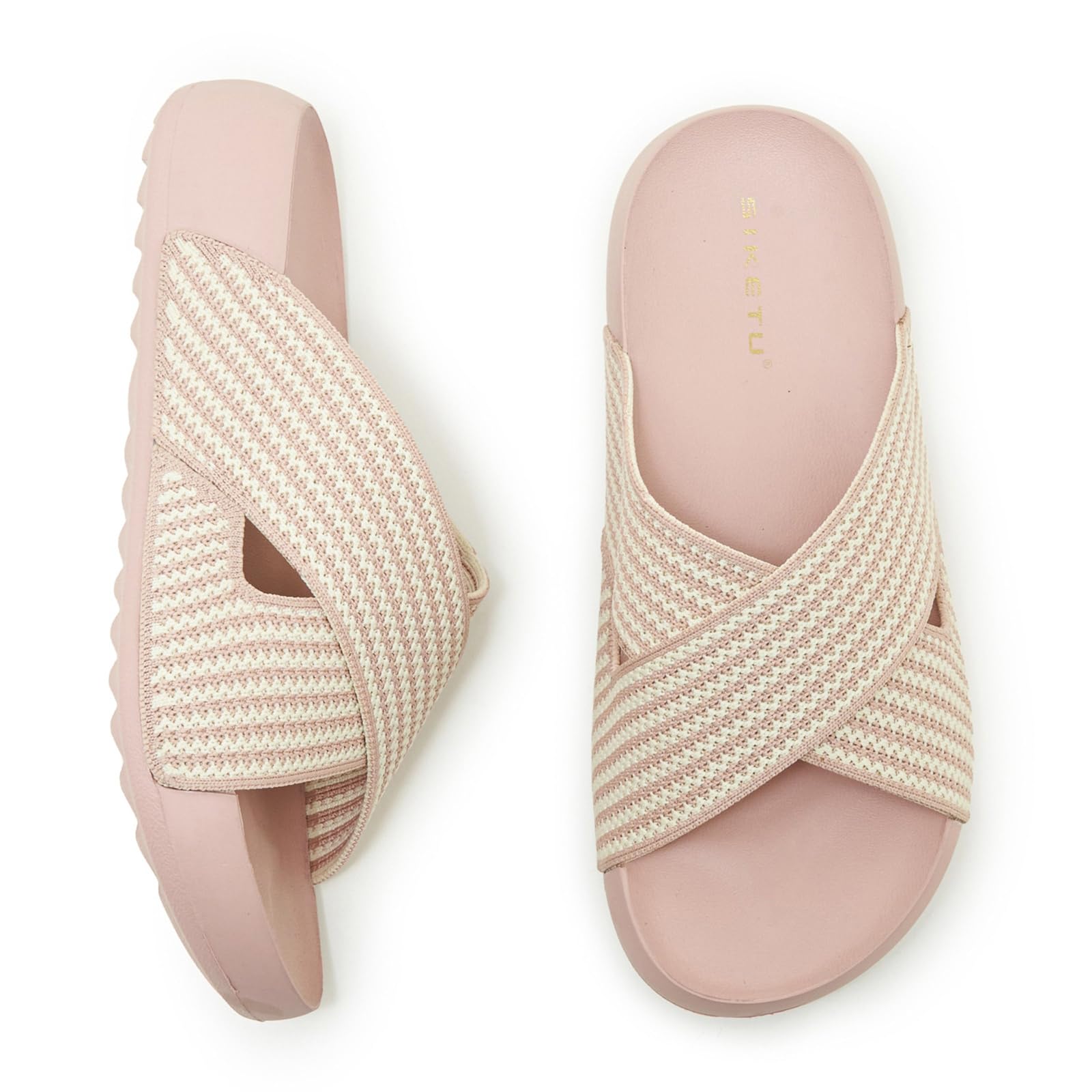 Slide Unisex Sandali di Scivolamento della Piattaforma Cinghia Incrociata Tessuta, Pantofole Casual Anti-scivolante A Puntsandali Dellacasual Spesse per -black-37