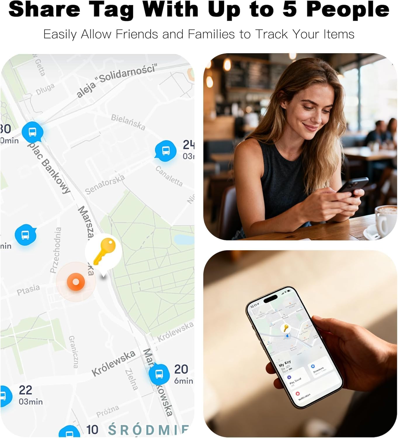 Confezione da 4 targhette tracker [certificato Apple MFi] Bluetooth Air Tracker Coppia con Apple Find My (solo iOS) Smart Tracking Tag Chiavi Trova oggetti Localizzatore in tutto il mondo per animali