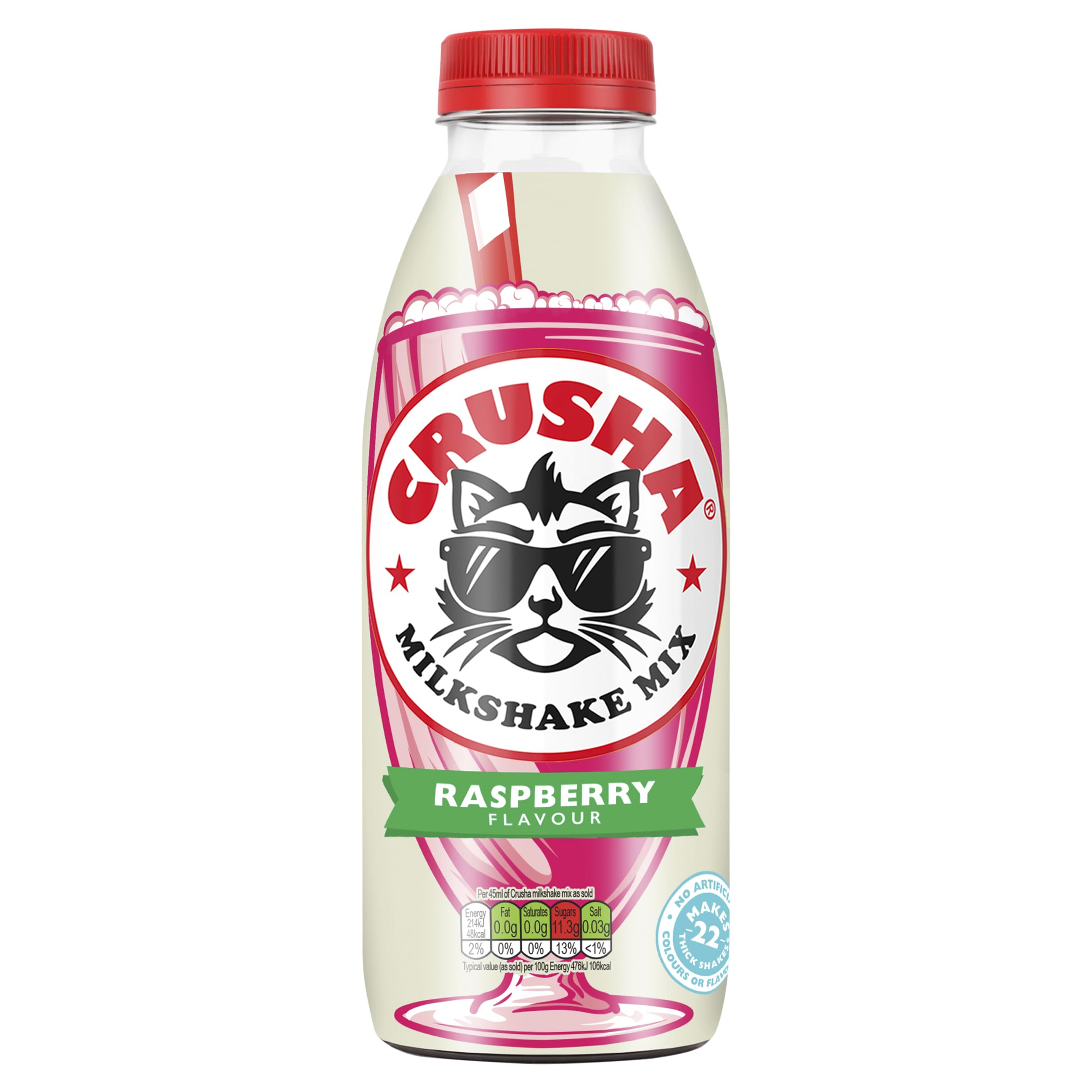 Milkshake framboise Crusha aromatisantes bouteille 1L