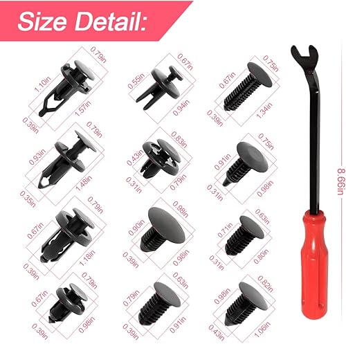 Miniatura 2 de Juego de 240 clips de retención de parachoques para automóvil, remaches de plástico para automóvil, juego de retenedores de empuje que incluye los