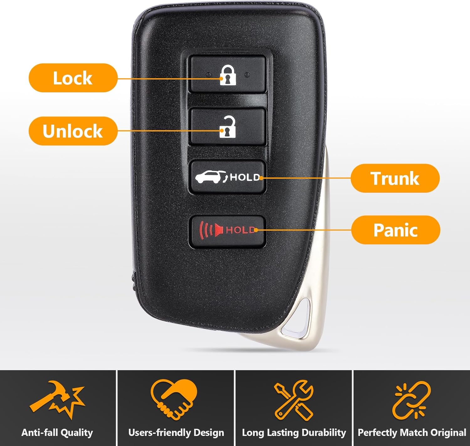 Yewong Smart Proximity Control Remote Car Key Fob for Lexus LX570 2016-2021 NX300 2018-2021 NX200T 2015-2018 NX300H 2015-2021 HYQ14FBA 2110 AG Board 314.3Mhz 8A Chip 4 Buttons
