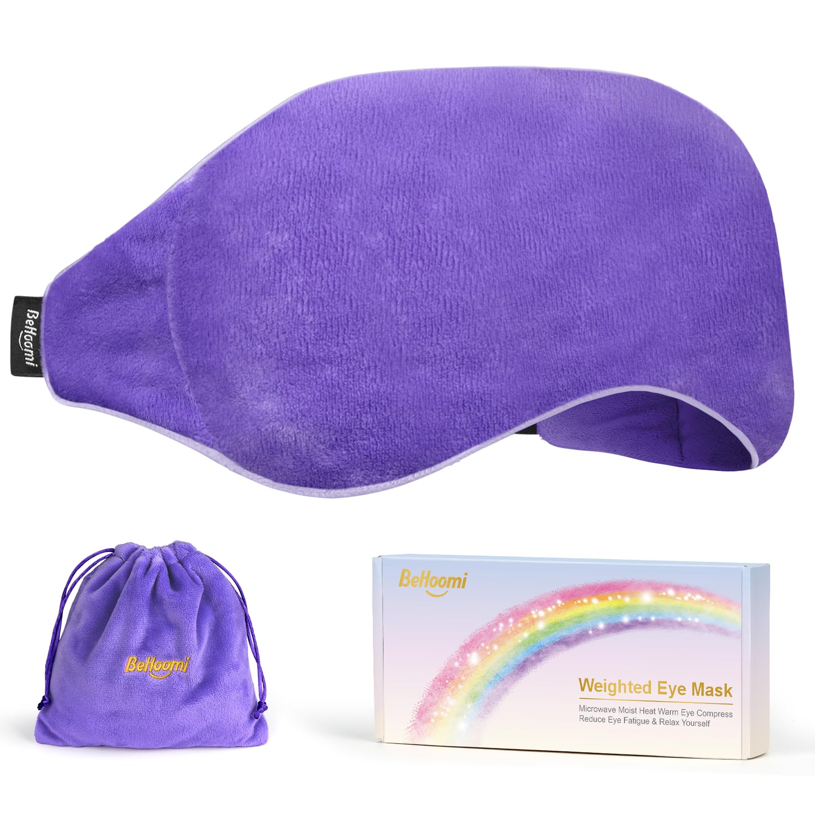 BeHoomi Weighted Eye Mask for Sleeping, Cooling and Heated Eye Mask, Purple