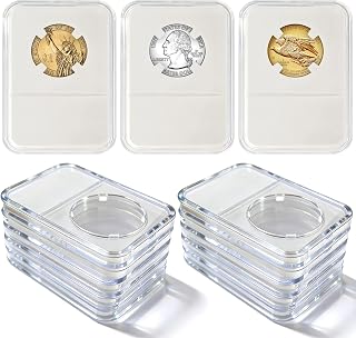 30mm Coin Slabs 10-Pack for JFK Half Dollar Coins, Clear Coin Holder