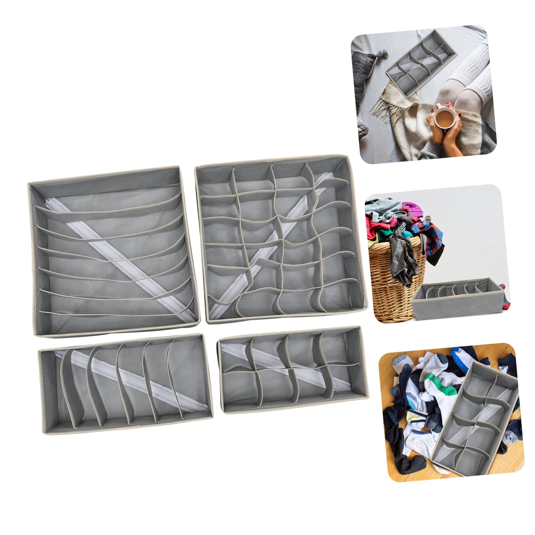 Organizzatore per Cassetto 7 Scomparti per Biancheria Intima, Calze e Cravatte Set da 1 Design Creativo e Funzionale