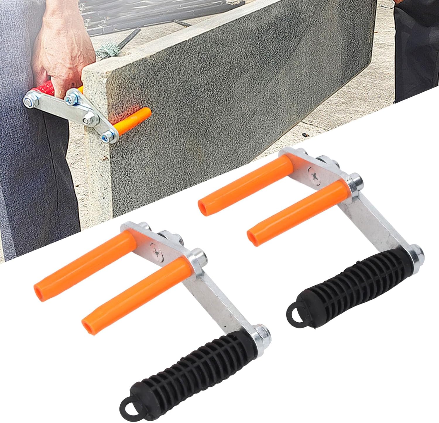 Oumefar 2PCS Panel Clamp Carrier, Stainless Steel Heavy Duty Portable Gripper Lifting Tool for Drywall Glass Tile Plywood Construction Workers 53mm Opening 253.5lbs Capacity