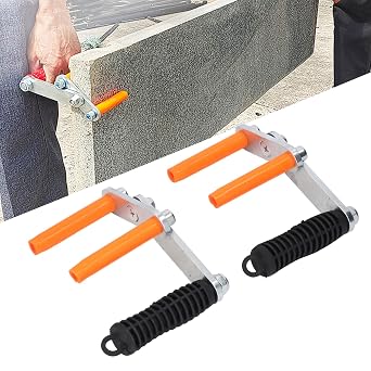 2PCS Heavy Metal Gripper Handle Lifting Carrier, 420 Stainless Steel Panel Clamp Carrier, Panel Carrier, Portable Labor Saving Handling Tool for Drywall Glass Tile Plywood