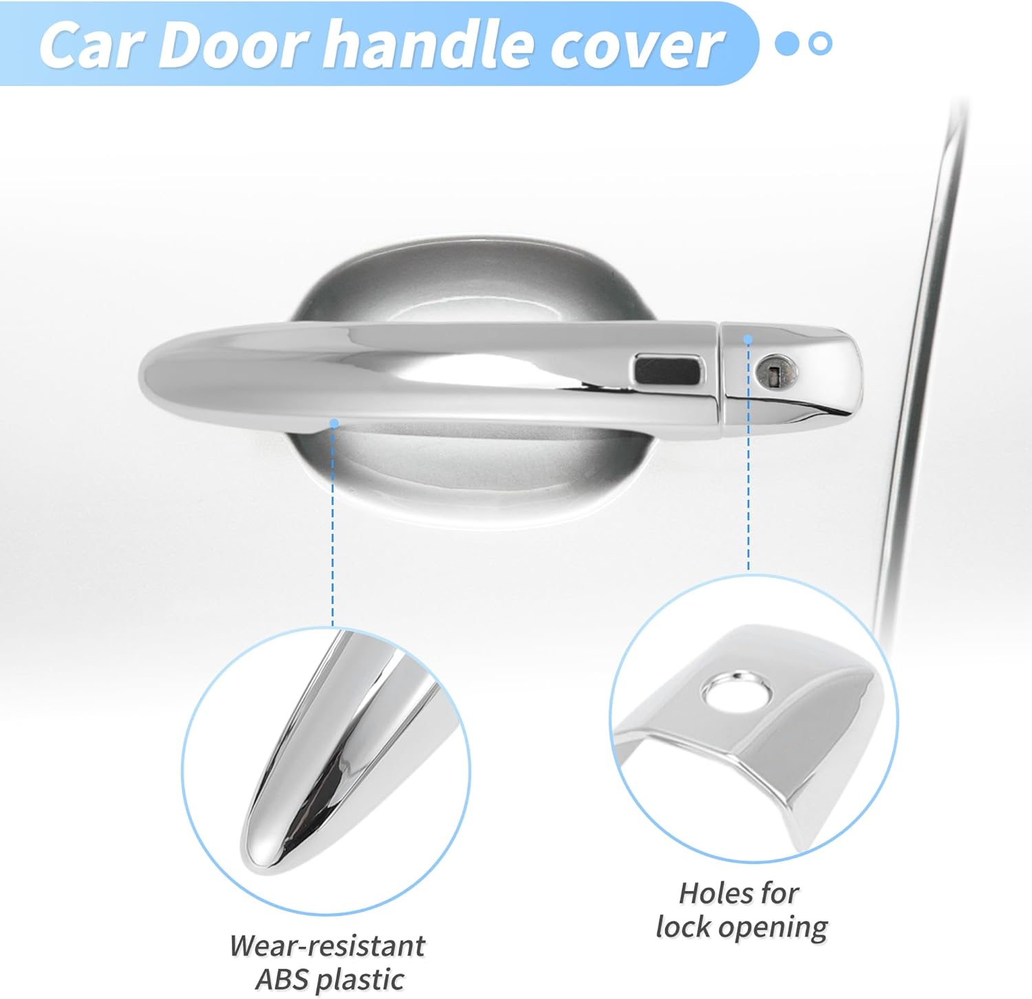 Motoforti Door Handle Cover Protector for Nissan Altima 2019-2024 for Nissan Sentra 2020-2024 for Nissan Qashqai 2023-2025 Exterior Door Handle Cover with Smart Keyhole Chrome