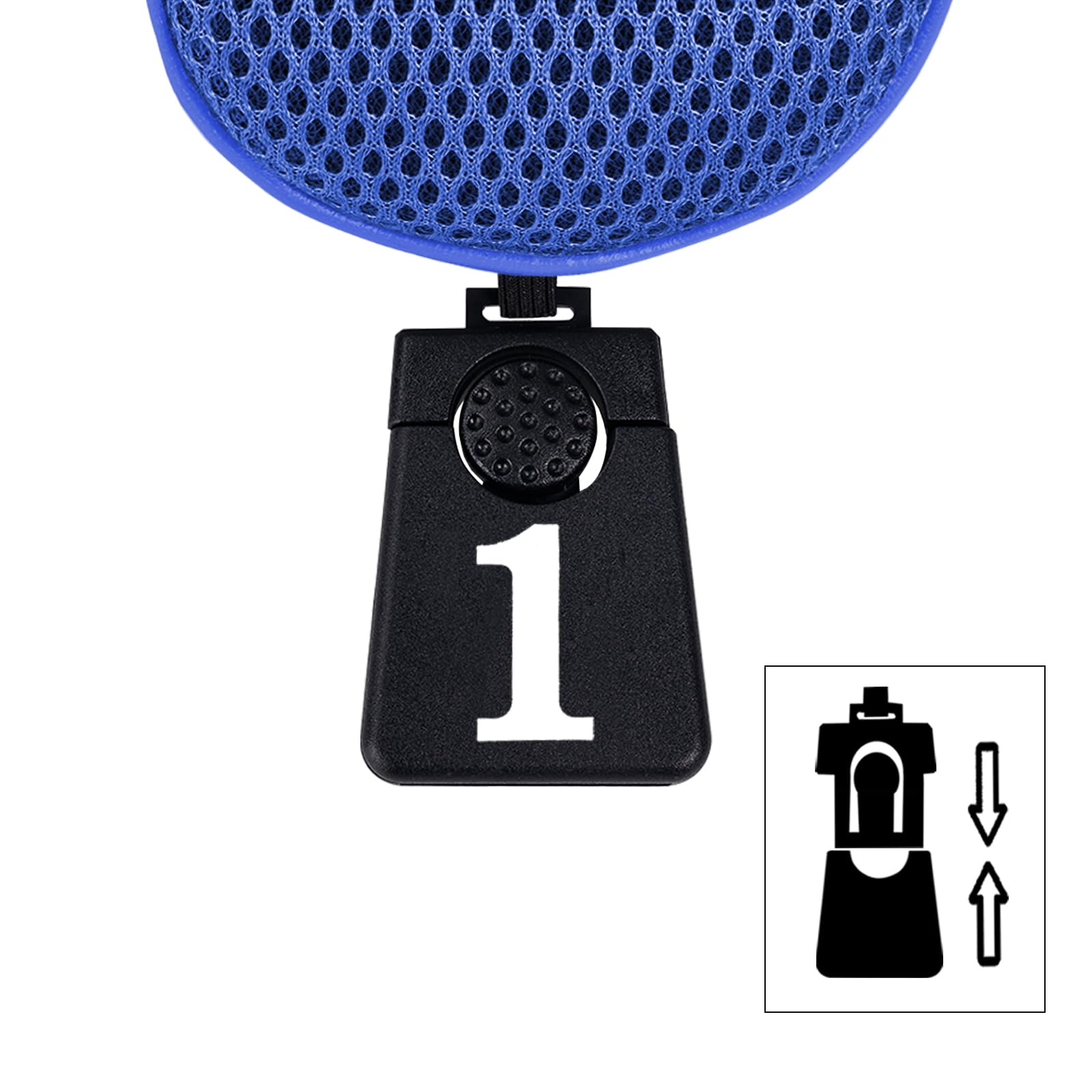 Andux Golf Schlägerkopfhüllen für Driver, 460 cc, Langer Hals blau