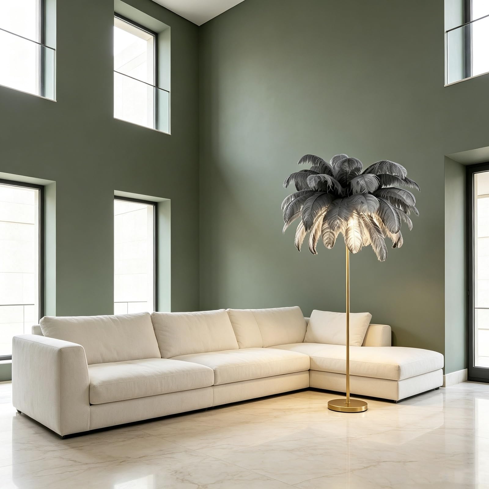 LCNDKF Handcrafted Feather Floor Lamp