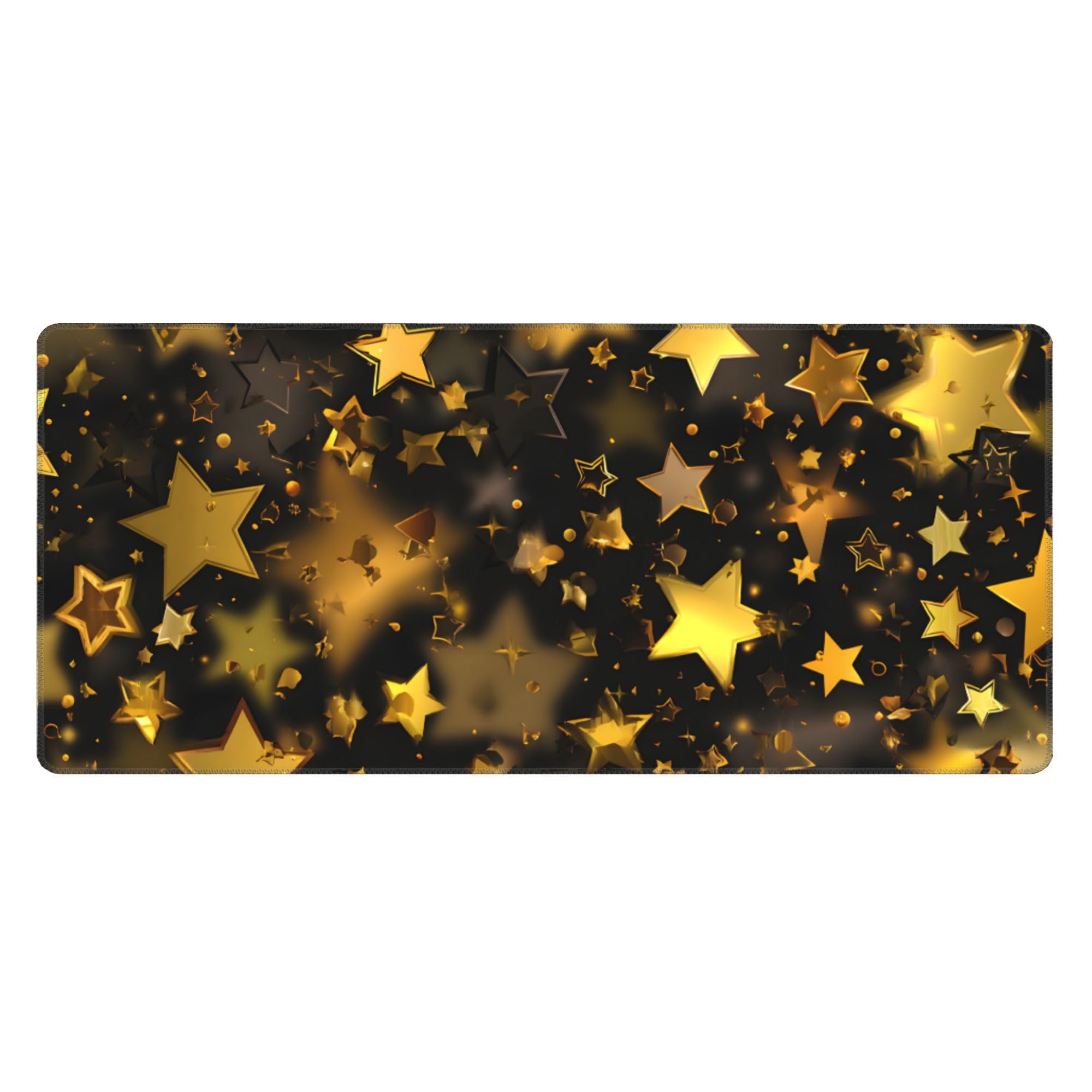 Golden Star Extended Gaming Mouse Pad, with Stitched Edges Large Mouse Pad Desk Protector, Rubber Base Mousepad Keyboard Mouses Mat for Work Game Office Home- 32" X 12" Inch