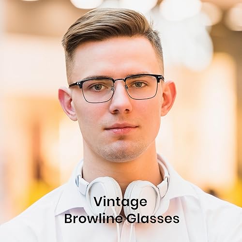 Miniatura 4 de Cyxus Gafas de bloqueo de luz azul para hombre, gafas de juegos de computadora sin montura para juegos, gafas cuadradas de moda para hombres 8133