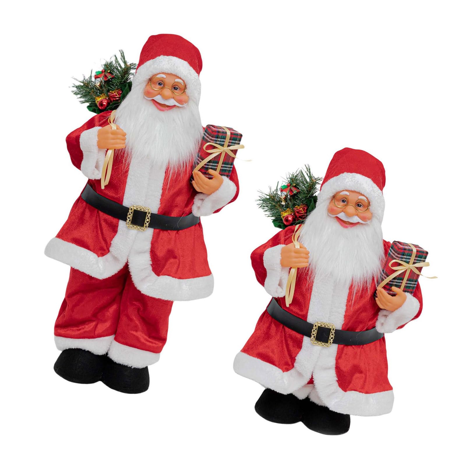 Figurine de Père Noël réglable en hauteur, décor de fête en tissu gain de place