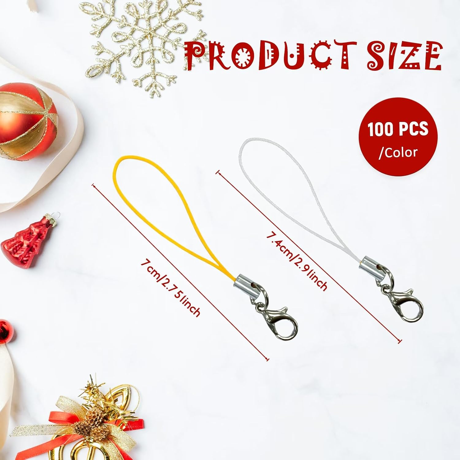 SHERY Christmas Ornament Hanging String Tree Hanger String Hanging String Adjust Hook String with Snaps for Xmas Tree Ornament Decorations 200PCS