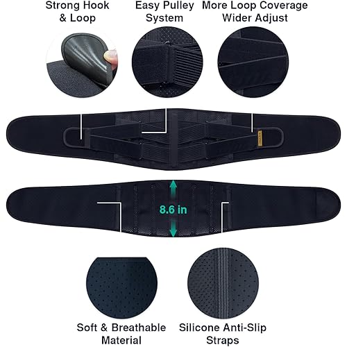Miniatura 7 de Soporte de espalda para aliviar el dolor de espalda baja  Soporte ergonómico y cinturón elástico ajustable  Soporte lumbar para hernia de disco,