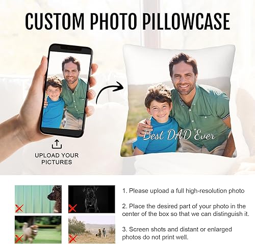 Miniatura 4 de Funda de almohada personalizada con imagen, funda de almohada de terciopelo personalizada de 18 x 18 pulgadas con texto fotográfico, regalos