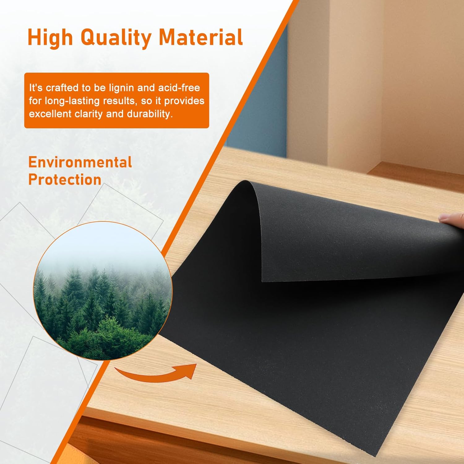 Guakicae 100 Sheets Black Cardstock 8.5 x 11 Printer Paper, 80lb Heavyweight Black Paper Card Stock for Wedding Invitations, Greeting Card, Memus, DIY Cards Making, Certificates