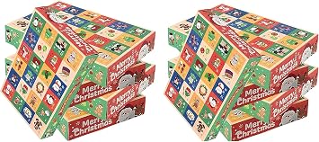 24 Days Fillable Christmas Countdown Rectangle Box,Christmas Advent Calendar Empty Box,10 Pcs ,Chocolate Candy Box Stuffing Gift for Wife Children Mother 25*17*4cm