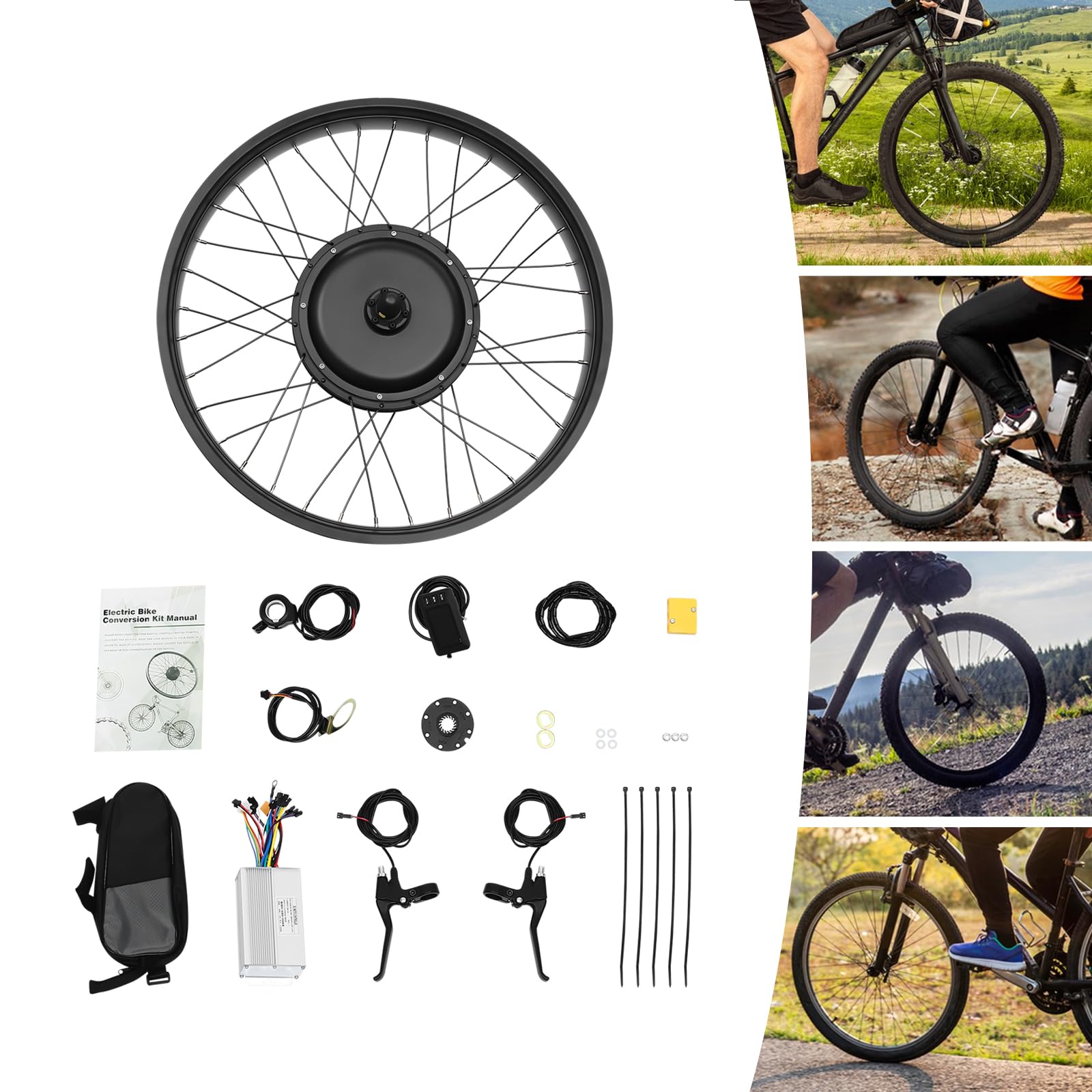 26 Zoll E-Bike Motor 48V 1O00W Vorderrad Kit Conversion Motor Kit(außer Batterie)