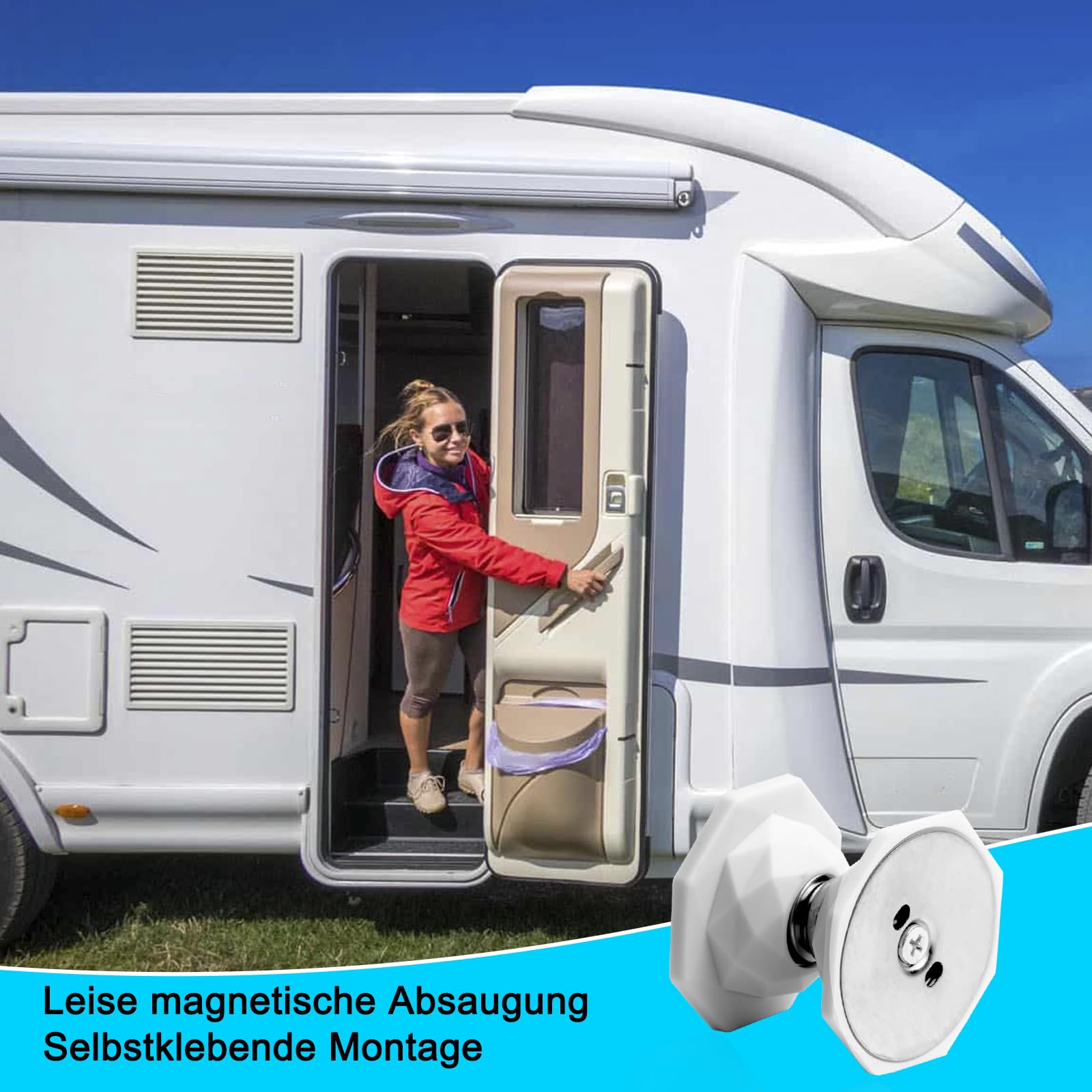 QCYFJZFU 2 fermaporta magnetico per camper, roulotte, camper, barche QCYFJZFU 2 fermaporta magnetico per camper, roulotte, camper, barche