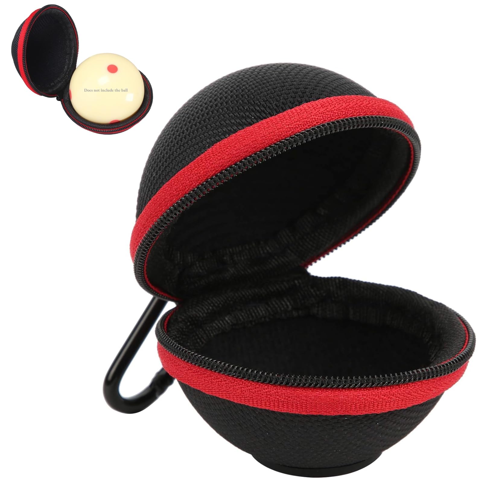 Cyrank Billiard Cue Ball Box, Circle Storage Bag Training Ball Clips on Cue Box with Buckle Billiards Supplies for Carrying Holder Attaching and Training 2.4x2.8in