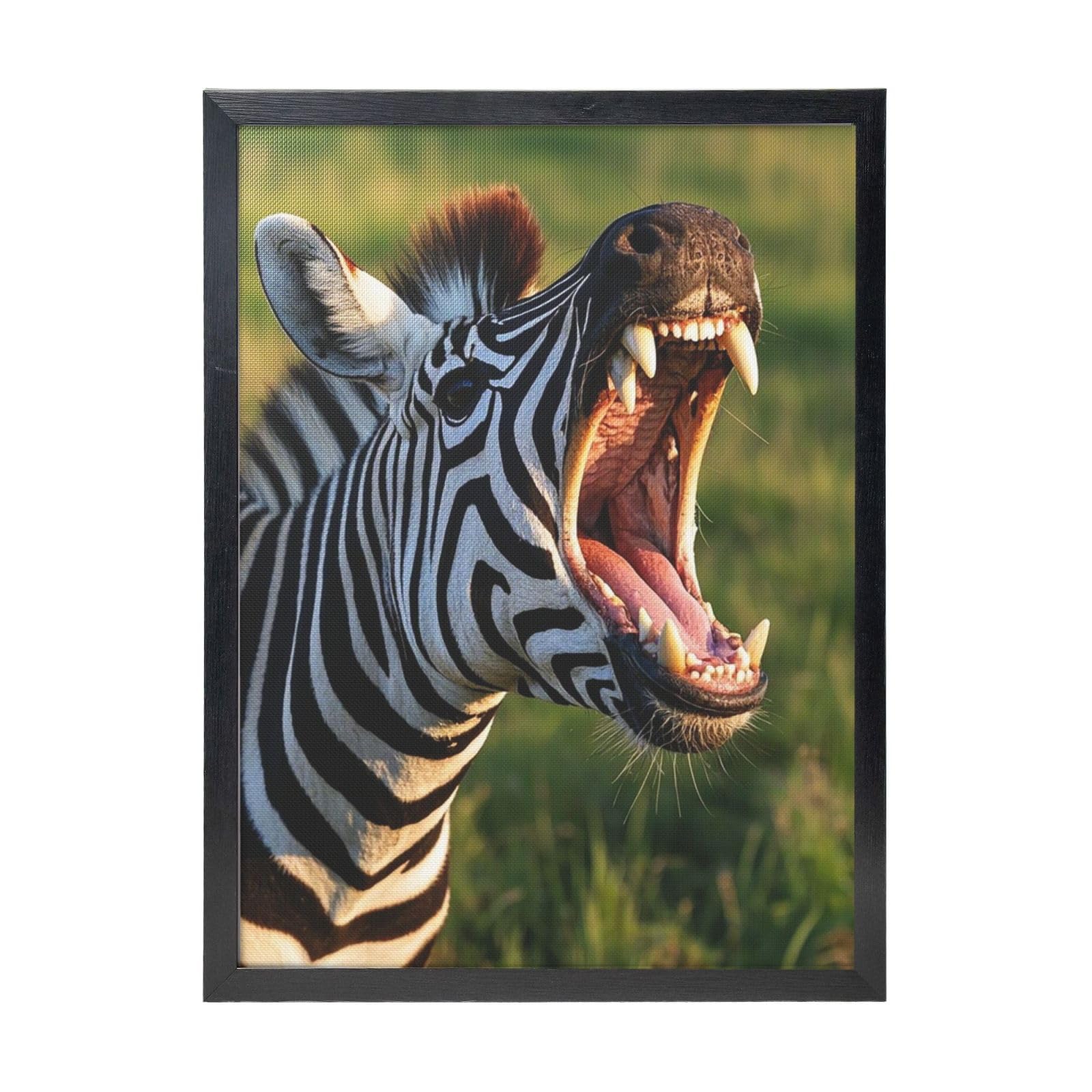 Framed Wall Art - Decorative Canvas Painting Funny Zebra Pictures Poster Aesthetic Modern Prints Artwork for Bedroom Office Wall Decor Ready To Hang 12x16 in