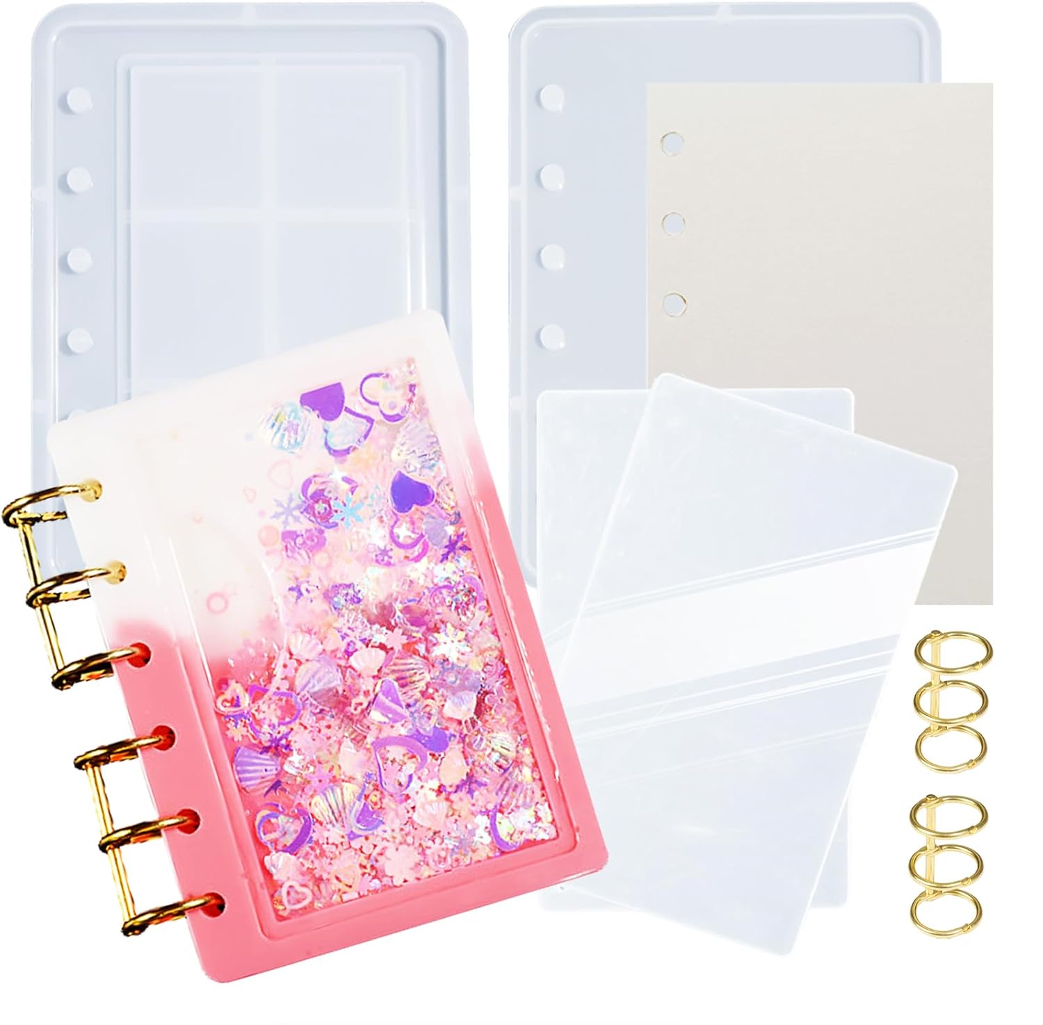 Amazon.com: FUNSHOWCASE DIY Resin Shaker Journal Kit Rectangle ...