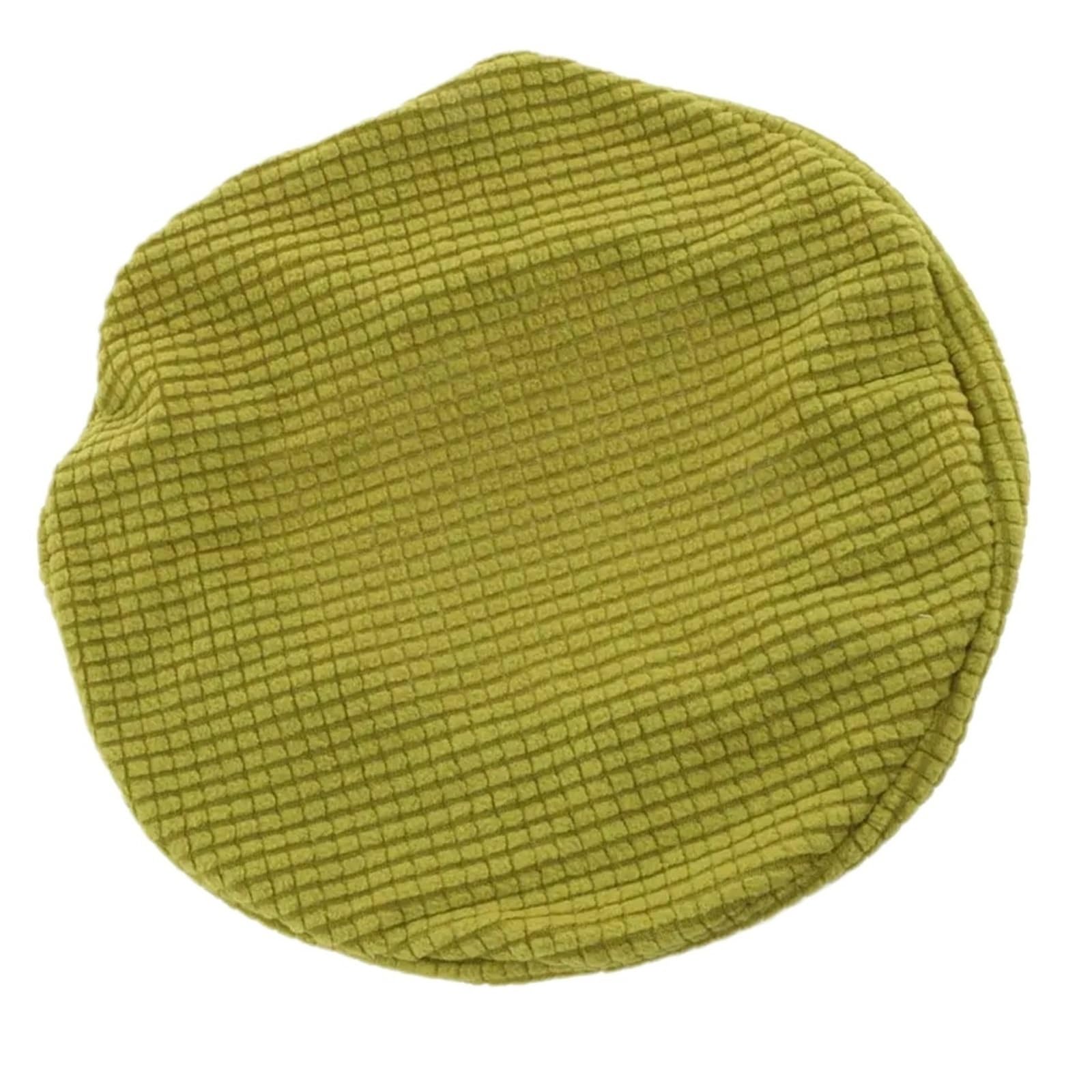 SHENJMAI Stool Covers Round Round Bar Stool Cover Chair Seat Cushion Stretchable Fits for 30-38cm / 12-15 Inch Stools(Grass Green)