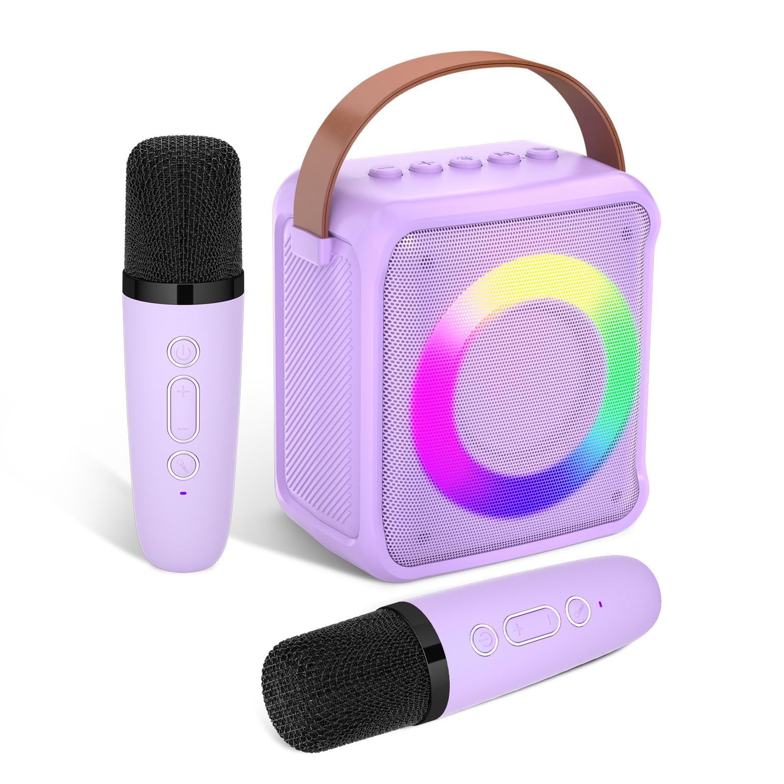 Ankuka Giocattoli per Karaoke per Bambini e Adulti, con 2 microfoni, Macchina per Karaoke Portatile con Luce LED ed Effetti Che cambiano la Voce, Regali per Bambini dai 3 ai 18 Anni, per Bambini,