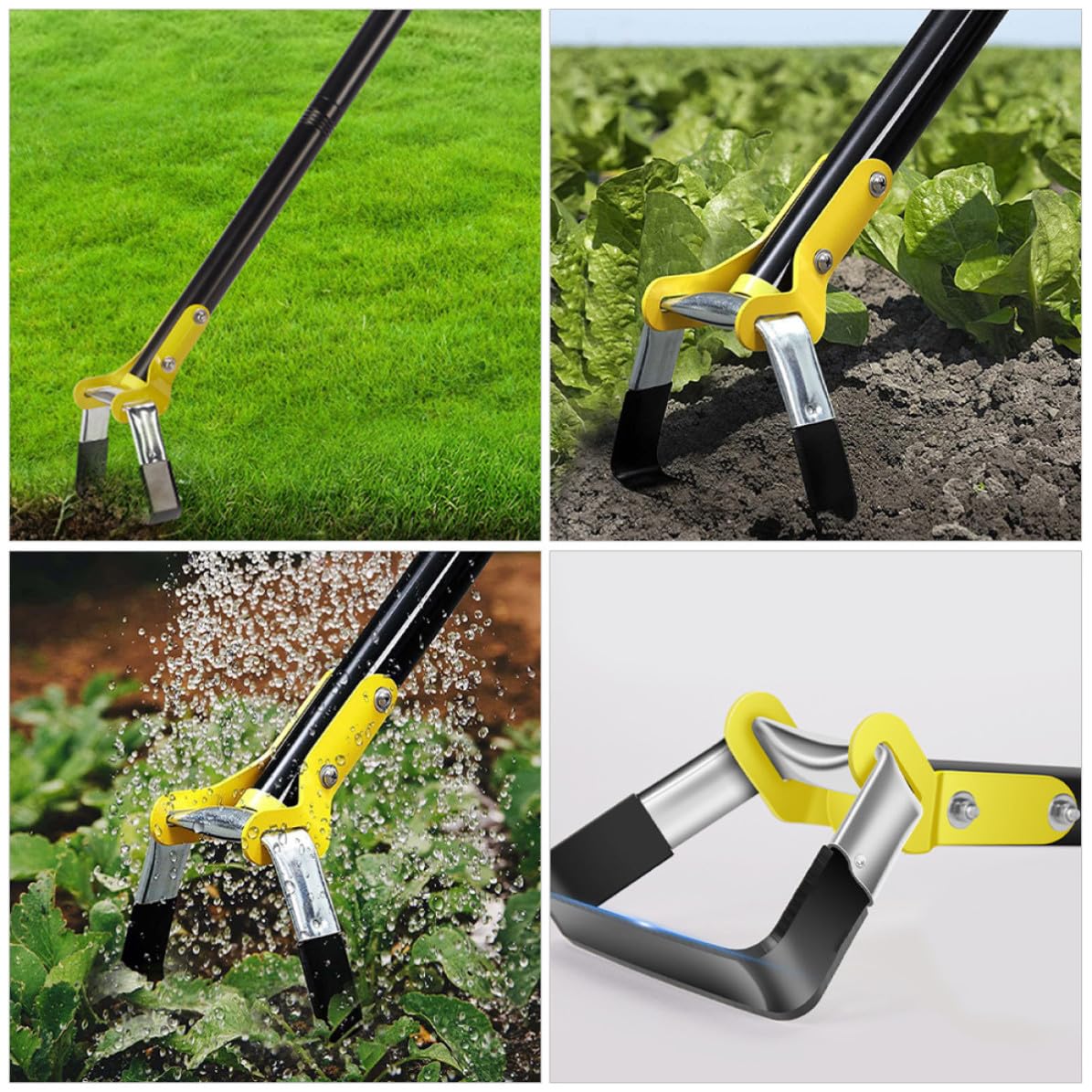 Azada de Mano para Jardinería Pequeña y Portátil de Acero Inoxidable Mango Ergonómico, Adecuado para Deshierbe y Aireación Hogar y Jardín
