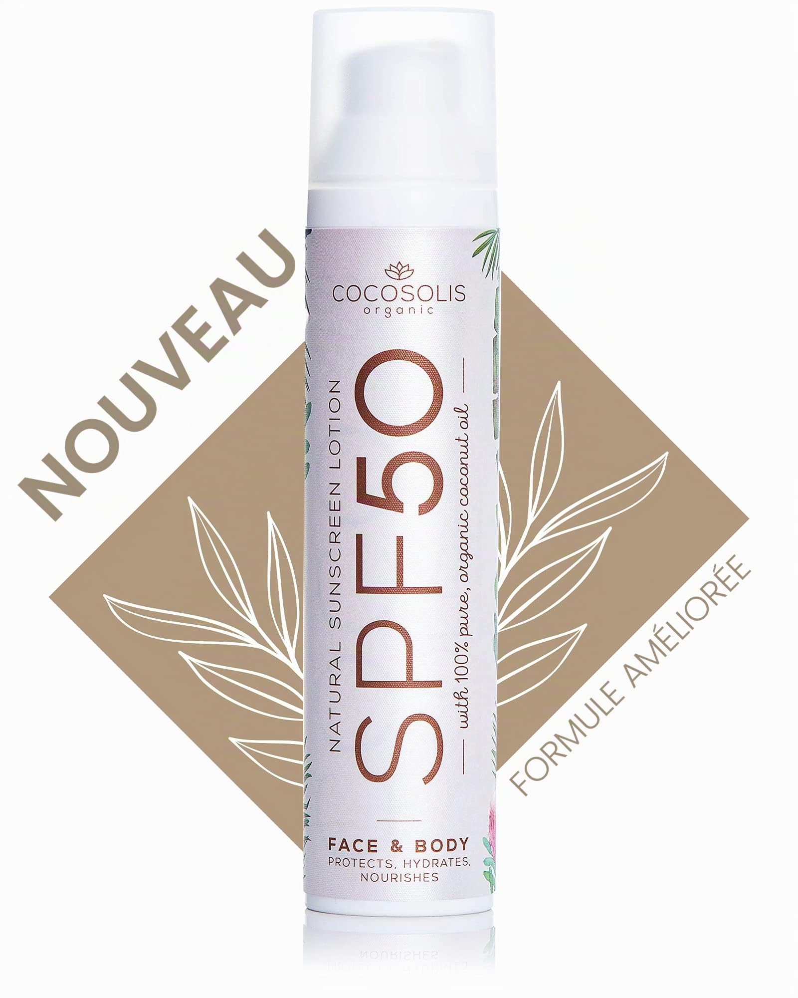 COCOSOLIS Crème solaire SPF 50 hydratante et protection solaire pour tous les types de peau, aux huiles bio | Protection solaire (100 ml)