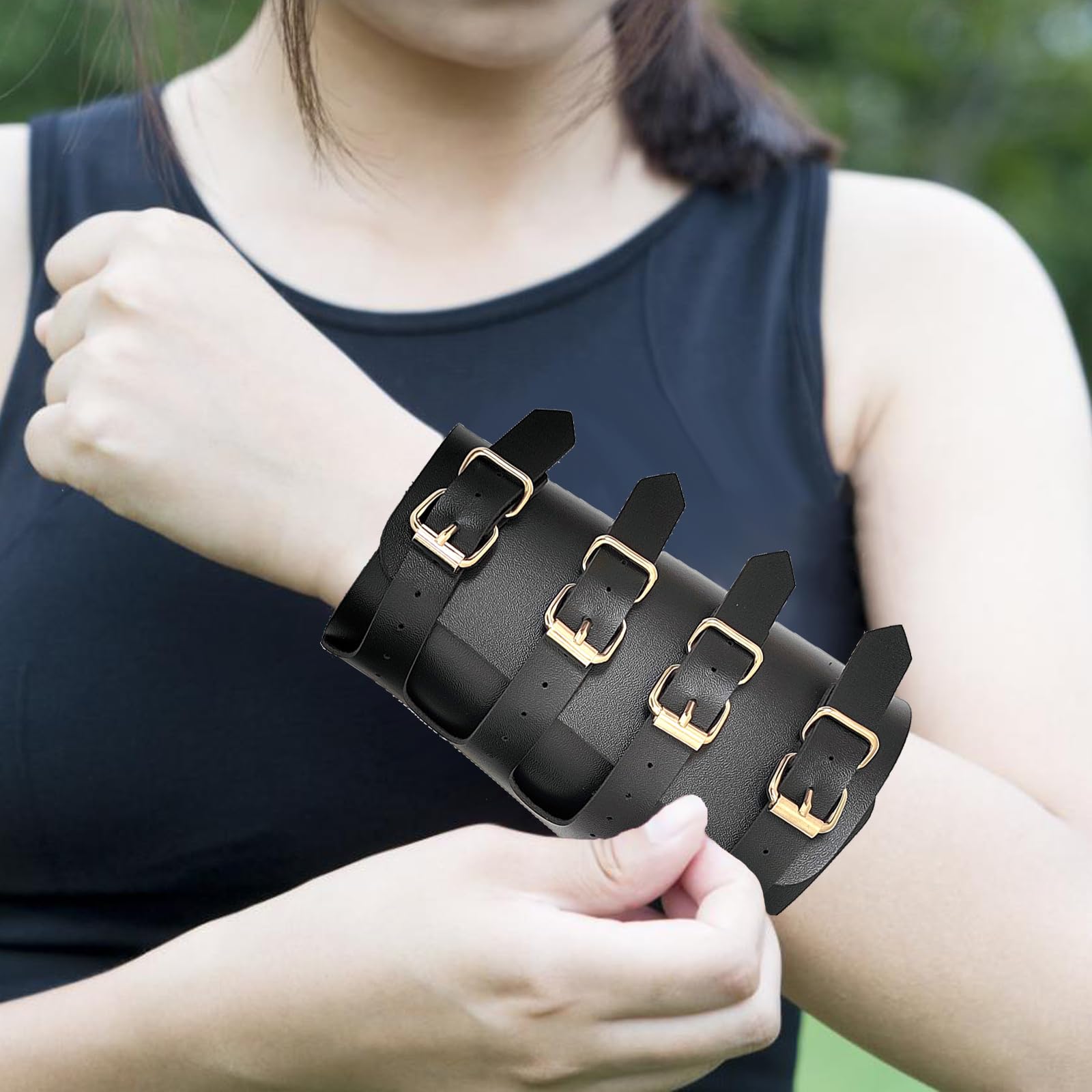 Protezioni Bracciali in Pelle, Polsino Medievale con Fibbia, Parabraccia Vintage per Tiro con l’Arco e Sport