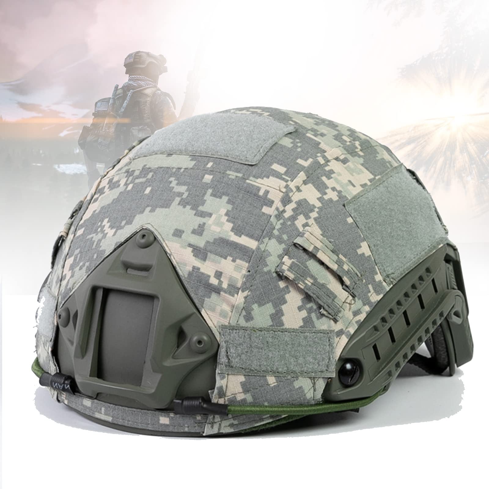 Casque Tactique Avec Lunettes De Protection - Pour Airsoft, Paintball, CQB, Cosplay, Ajustable 55-60 Cm