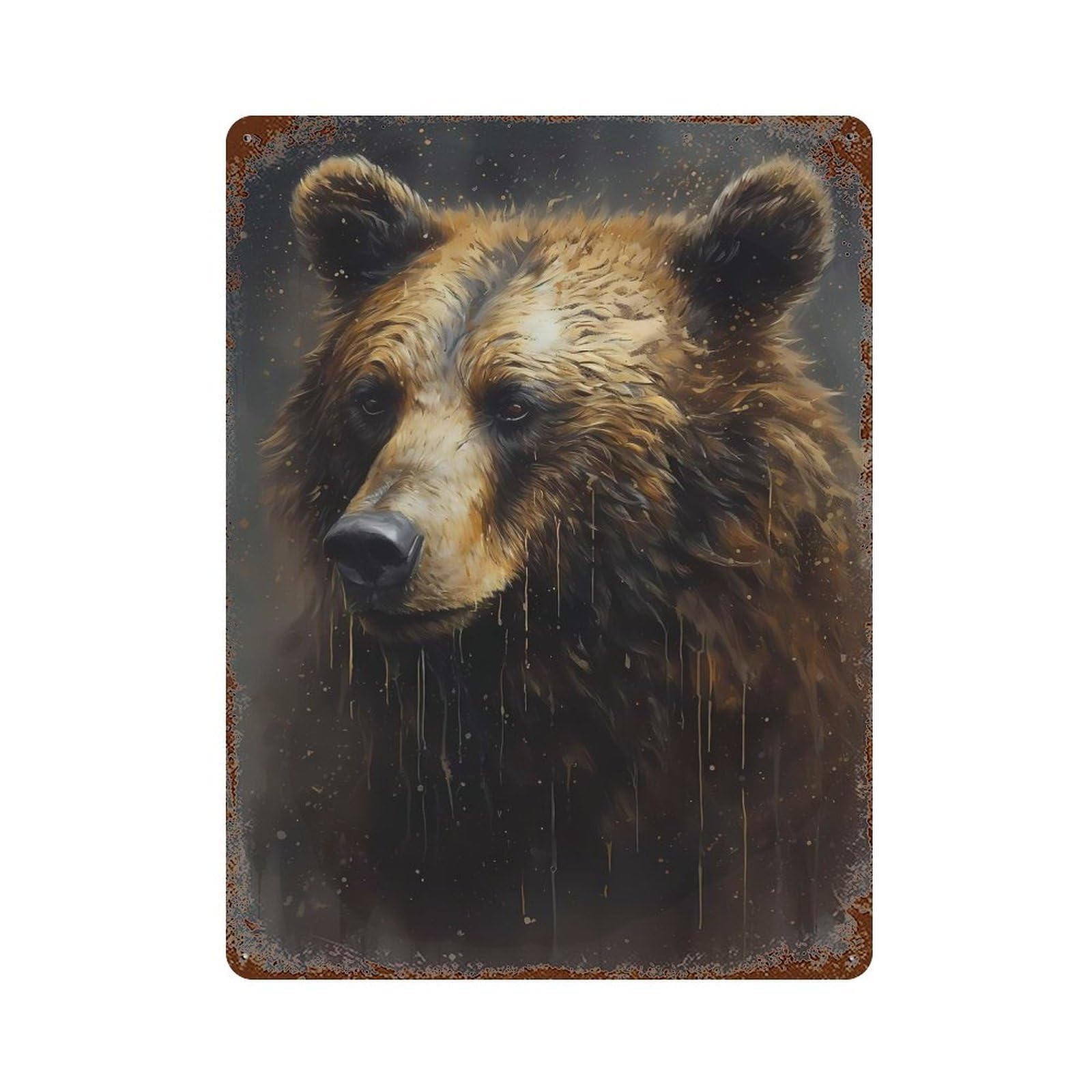 Bear Imaginative Play Retro Metal Sign 15.7"x11.8", Farmhouse Wall Decor for Garage, Pub Or Kitchen