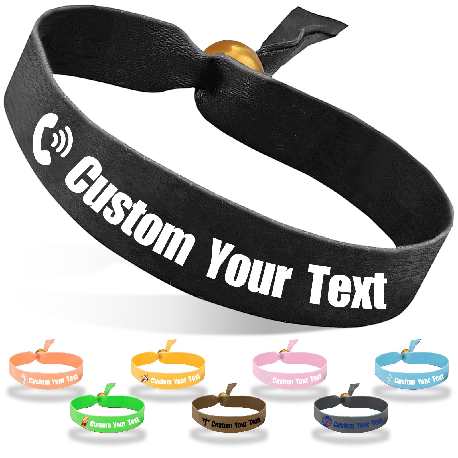 Coregiftr Custom Personalized Adjustable Cloth Wristbands - Disposable Polyester Wristband - Perfect for Events, Concerts, Clubs & Parties