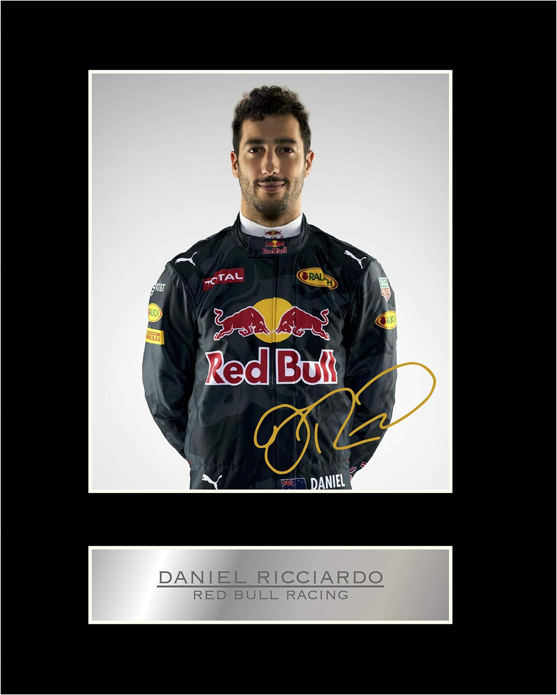 iconic pic Daniel Ricciardo Signed Mounted Photo Display Red Bull Racing #1 Formula One F1 Autographed Gift Picture Print