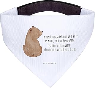 Mr. & Mrs. Panda Hundehalstuch L Bär Schulterblick - Geschenk, Selbstachtung, Teddybär, Hundetuch, Halstuch Für Welpen, Weisheit, Teddy, product image