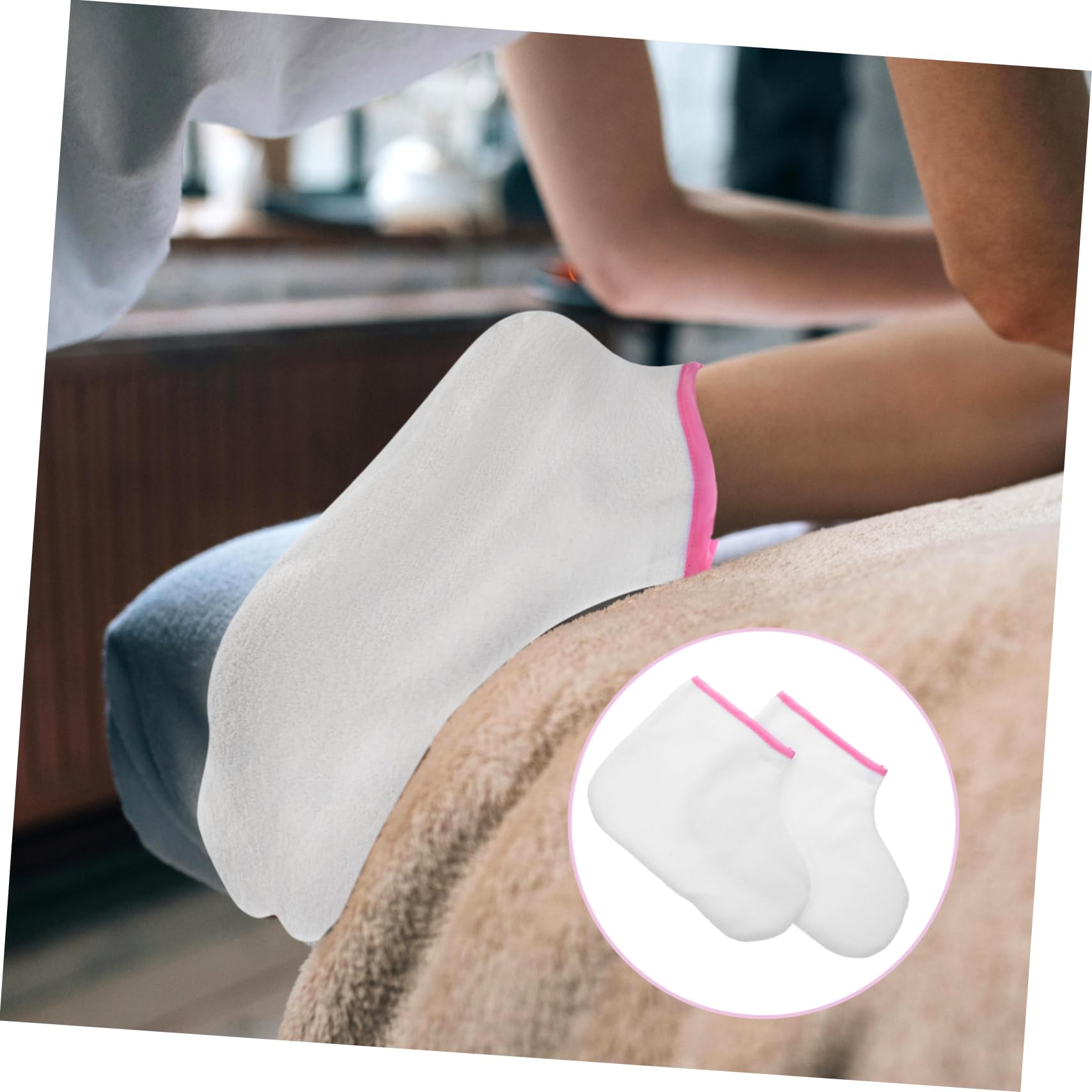 Homoyoyo 2pezzi Copripiedi in Paraffina Copertura in Cotone per Pedicure Trattamenti Caldi per Piedi Riutilizzabili per Spa e Casa
