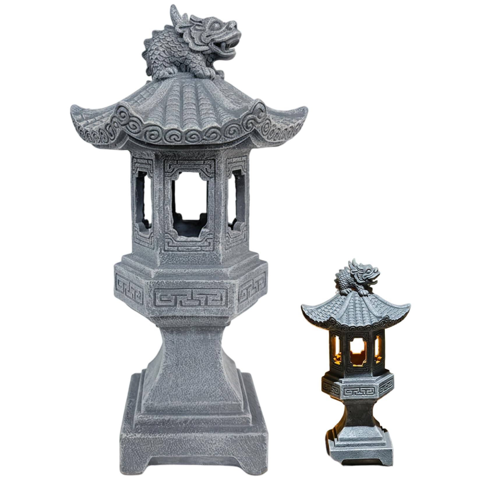 Statue de jardin pagode en résine de haute qualité pour paysage zen