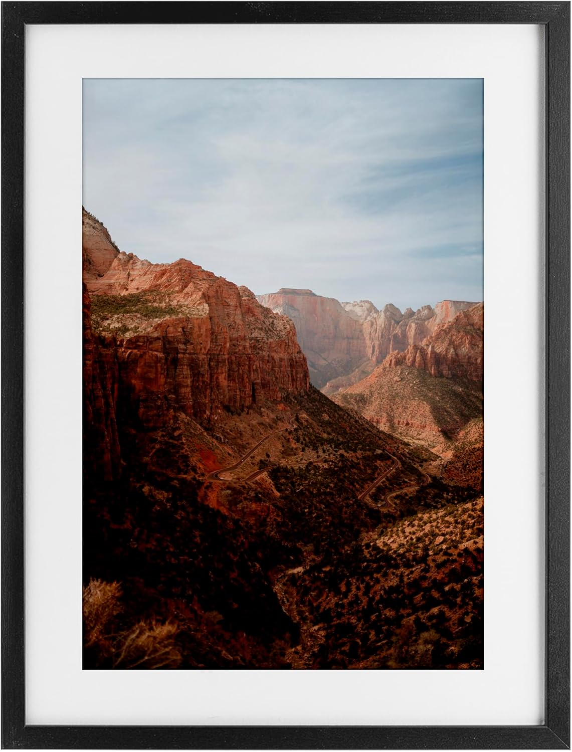 Stupell Industries Breathtaking Zion Canyon View Black Framed Print Under Glass, design by Jade Sharp Photo, 20 x 14