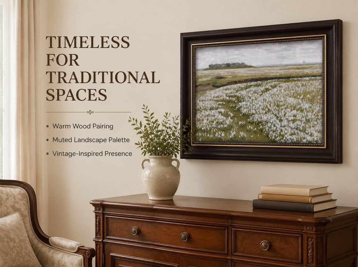 BsAutoTull Vintage Coastal Floral Framed Wall Art Beach Landscape Print image 5