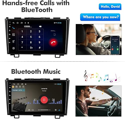 Miniatura 3 de 9 inches Android 10 Double Din Car Stereo for Honda CR-V 2007, 2008, 2009, 2010, 2011 IPS Touchscreen Screen Car Radio with Carplay & Android Auto