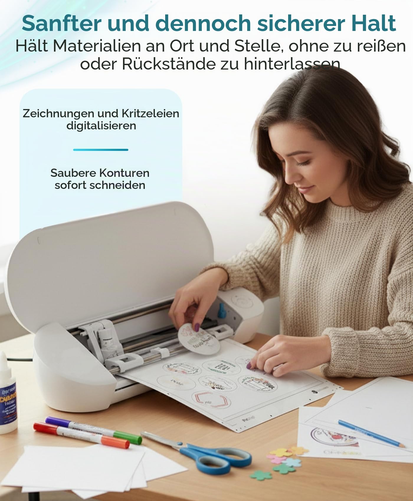 Silhouette America CUT-MAT-PIX8-3T PixScan Schneidematte für Silhouette Portrait, 7.5"x11.5", Weiß