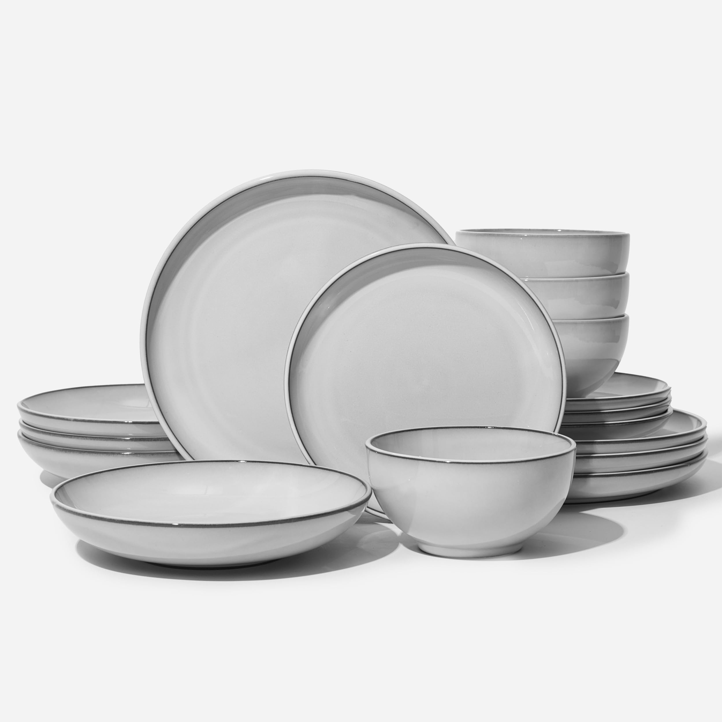 Pokini 16 Piece Double Bowl Dinnerware Sets