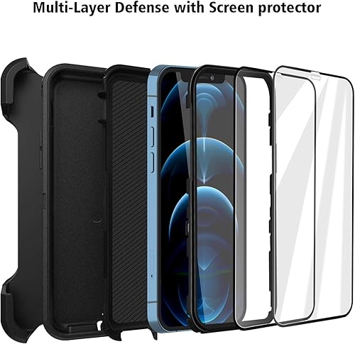 Miniatura 10 de AICase Funda para iPhone 1212 Pro, soporte magnético para automóvil, resistente de 2 capas, duradero, protección de grado militar, a prueba de